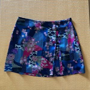 Zara Asian inspired silk print skirt